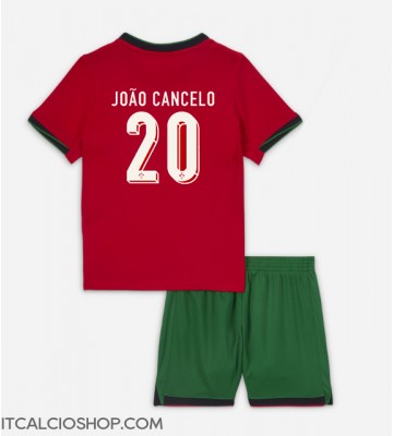 Portogallo Joao Cancelo #20 Prima Maglia Bambino Europei 2024 Manica Corta (+ Pantaloni corti)